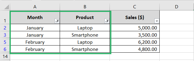 Filtered data through filter function