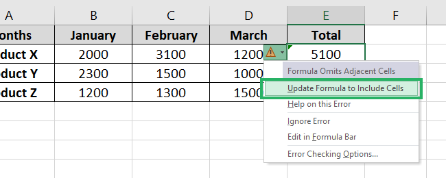 Update Formula to Include Cells