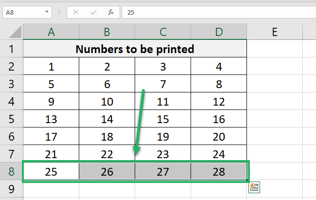 Last data row