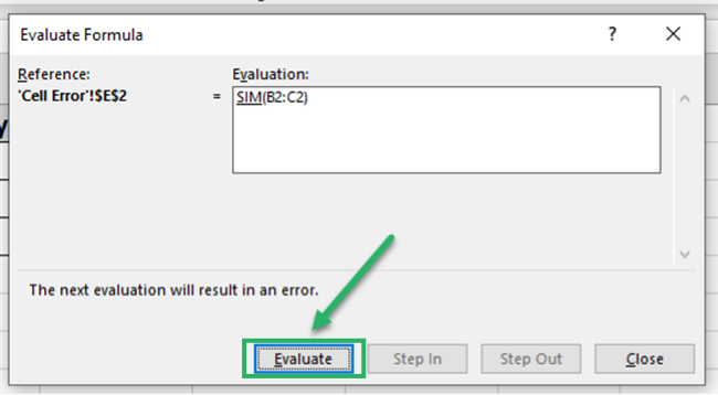 Evaluate the error