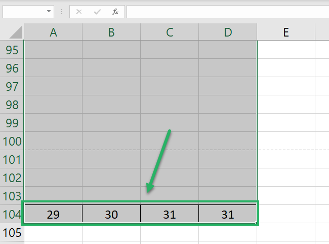 First next data row