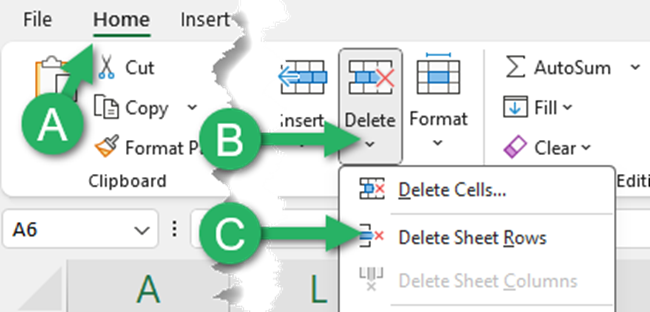 Delete blank rows that are visible after filtering