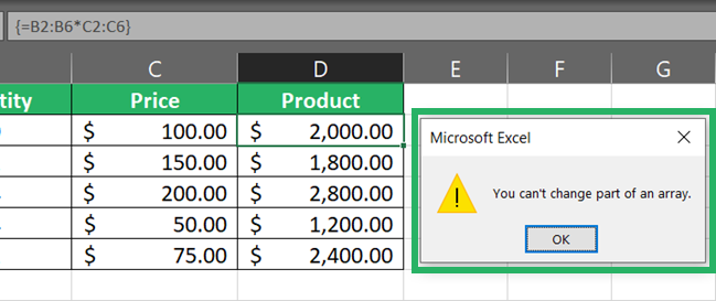 Deletion error special dialog box 