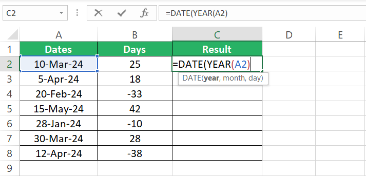 YEAR function nested