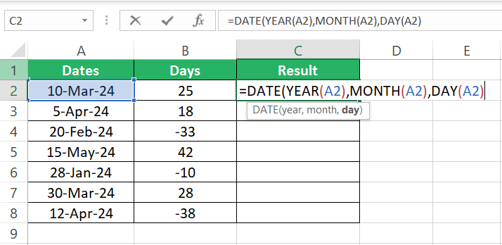 DAY function nested