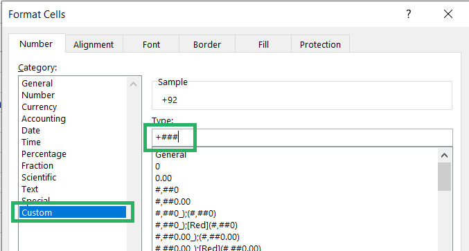 Setting up a custom format