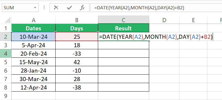 DAY + Number of days