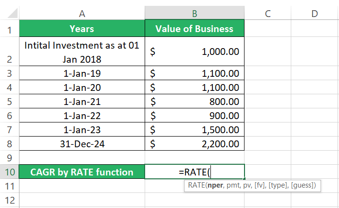 RATE formula syntax