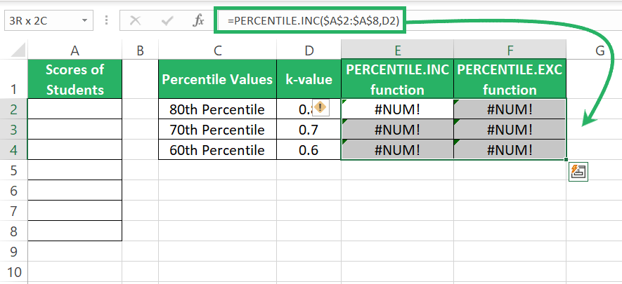 Excel formulas empty array
