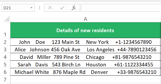 Cells with similar width text