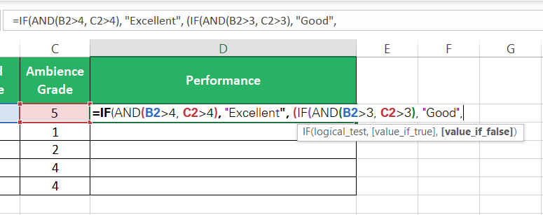 Excel if statement