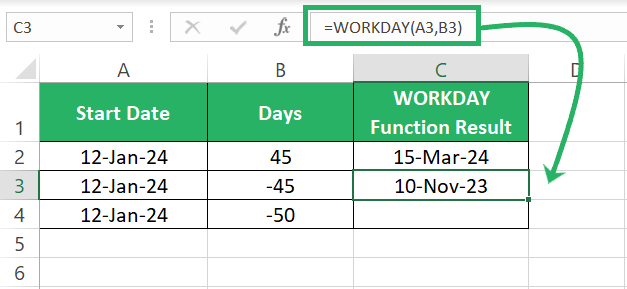 Writing WORKDAY for 45 days past date