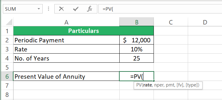 The PV function