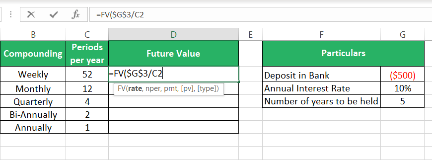 Rate function divided by number of periods