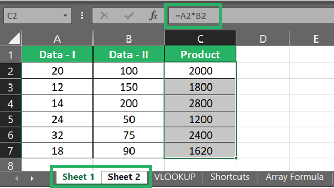 Selected cells in any one sheet