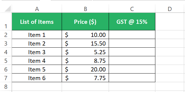 GST to be applied