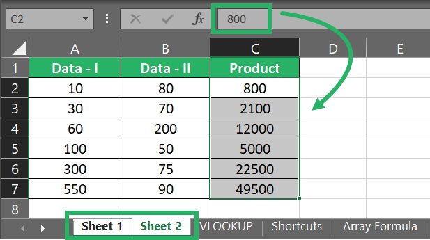 Formulas clear from all the sheets