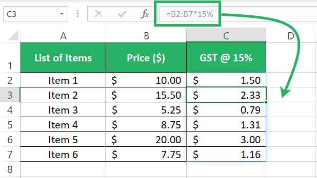 Array formula