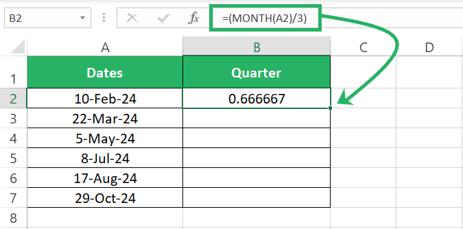 3 Dividing the MONTH results by 3