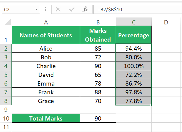 format cells to percent style