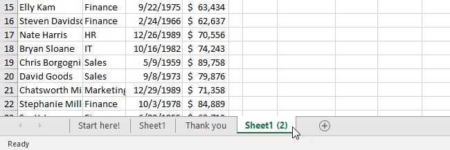 new worksheet