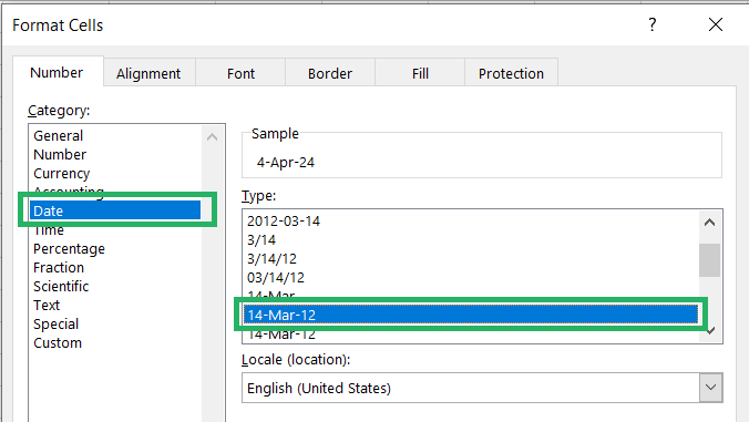 Date format from number format