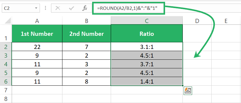 Excel formula ROUND