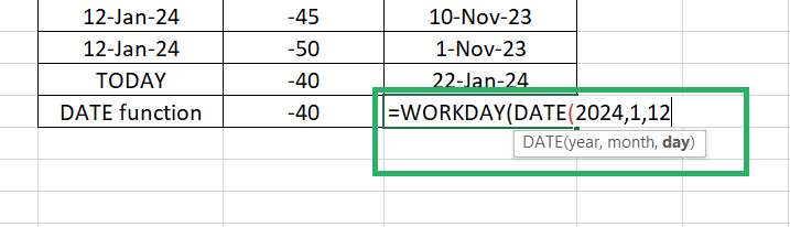 Date function in WORKDAY