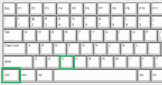 Keyboard shortcut for copy