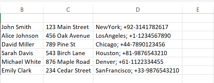 Split text in multiple columns