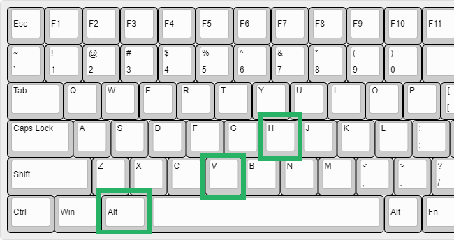 Alt > H > V > V