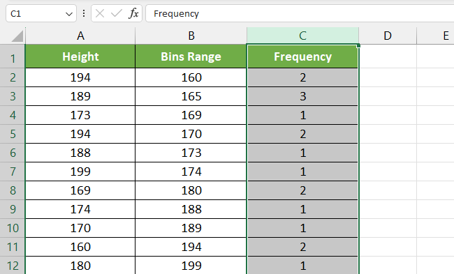 IMAGE 10 Select the frequency column