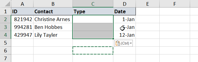 Remove drop-down lists using Copy & Paste in a range of cells