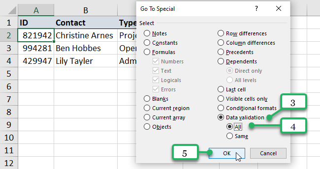 Select Data Validation