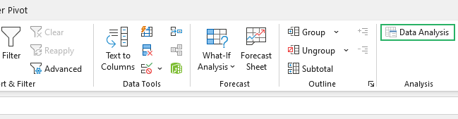 IMAGE 18 Select Data Analysis under Data Tab.
