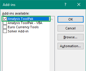 IMAGE 21 Select Analysis ToolPak