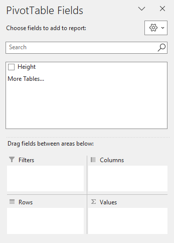 IMAGE 29 Pivot Table window pane appears
