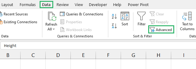 IMAGE 3 Click Advanced under the Sort & Filter feature
