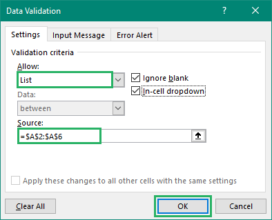 Updating the range of cells