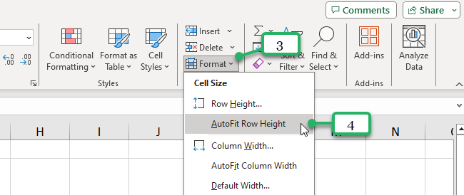 change row height using AutoFit