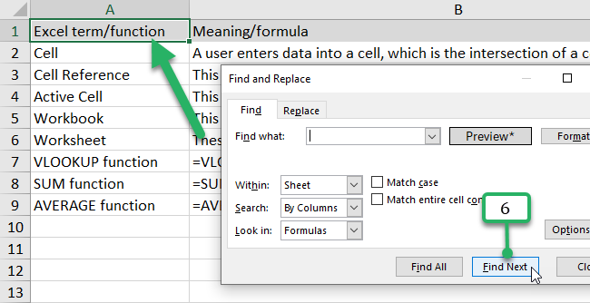 search by formatting