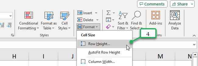 change row height