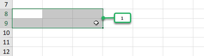 resizing cells using merge feature