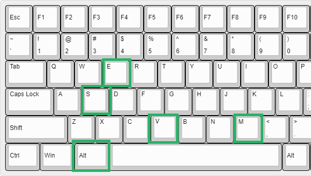 keyboard Shortcut keys context menu