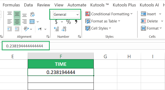 Time changed to a decimal number