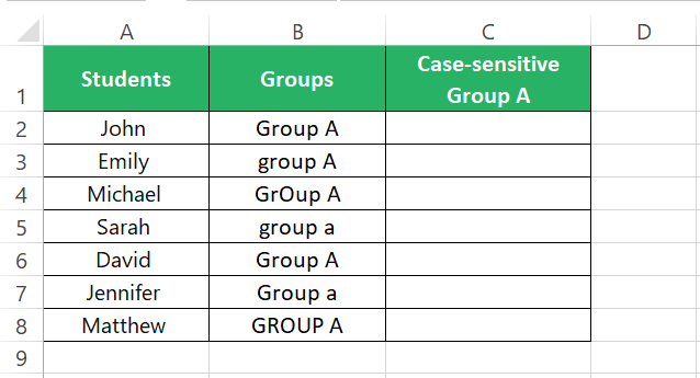 Group case of students changed