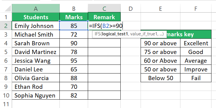 First logical test lookup