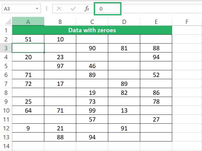 hide zero values