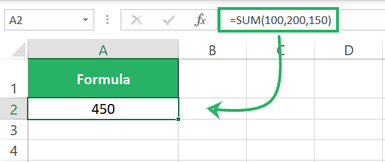 Formula bar cell contents