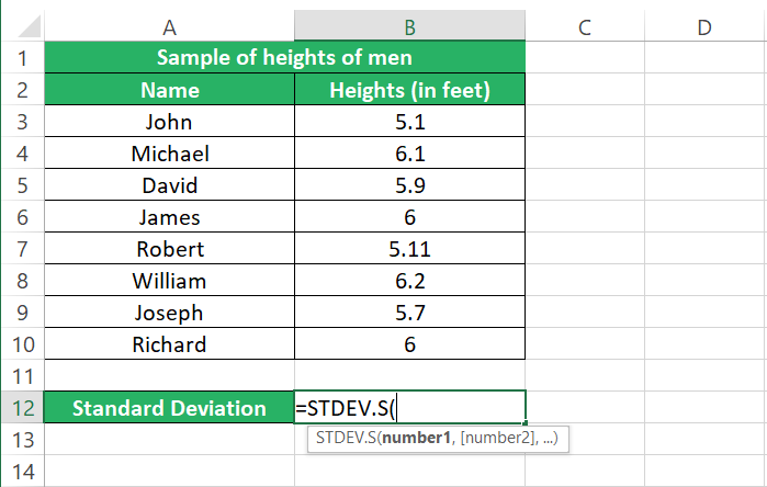 Standard Deviation of sample